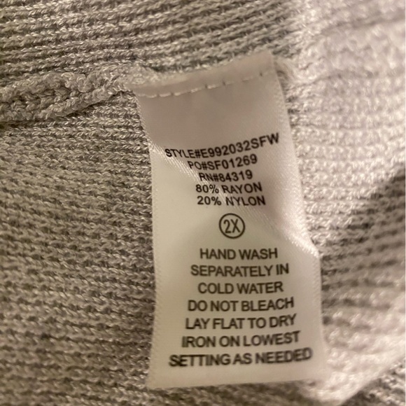 Evolution By Cyrus Colorblock Hooded Waffle Top NWT Size 2X - Picture 9 of 11